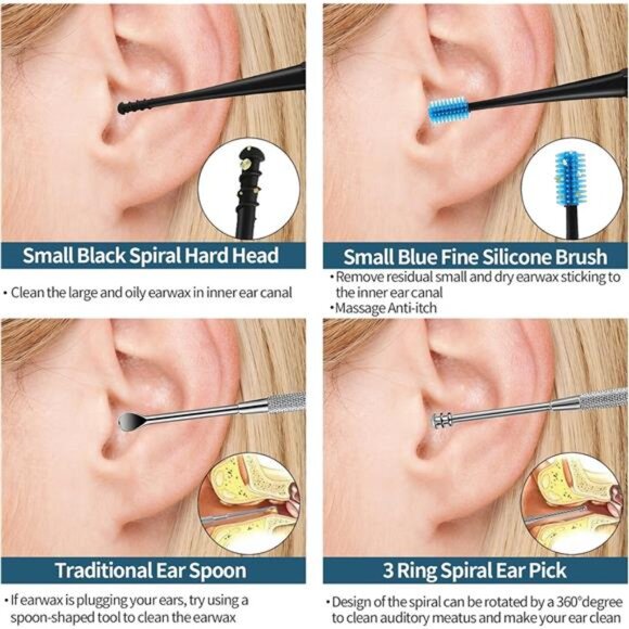 Ear Vacuum Wax Remover, Ear Wax Removal Vacuum 5 Levels Strong Suction Electric - Picture 5 of 8